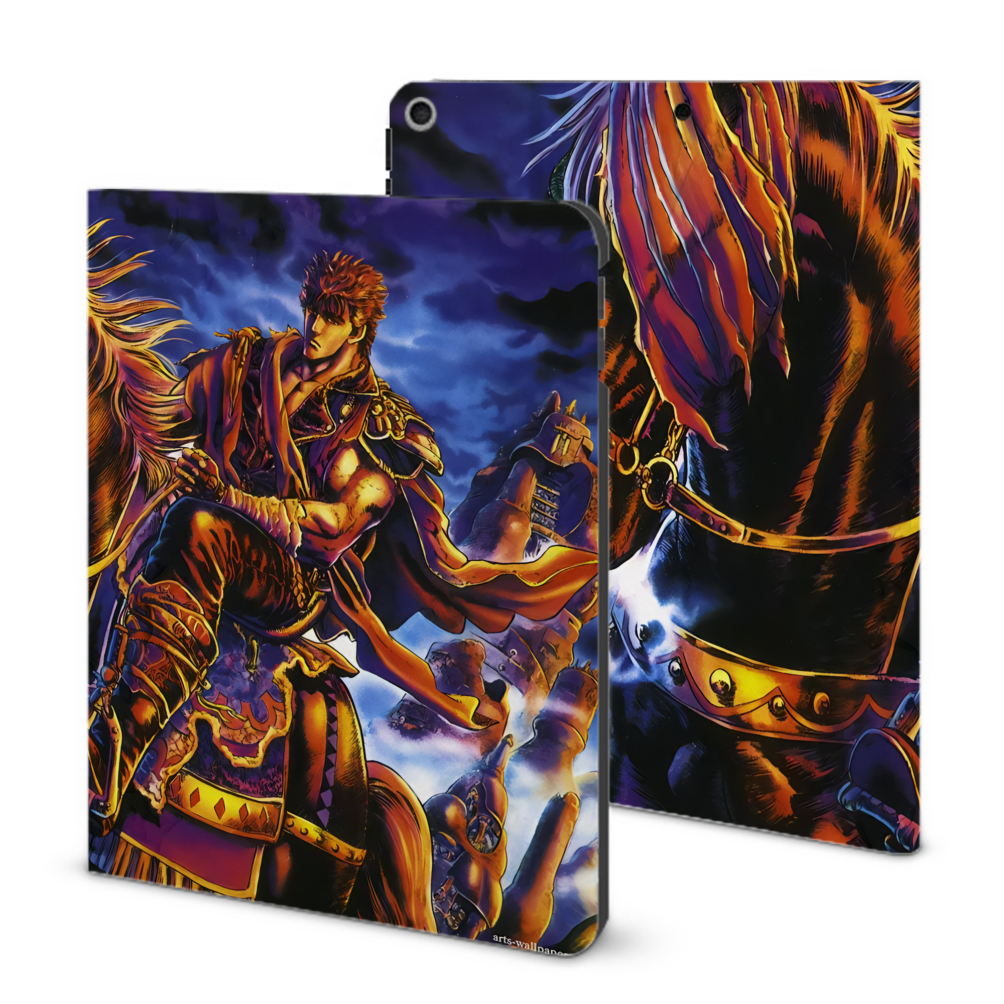 （画像用） 北斗の拳 Fist of the North Star IPad ケース ブック型 PUレザー TPU 耐衝撃 軽量 薄型 ペン収納なし 全面保護 IPad 各モデル対応
